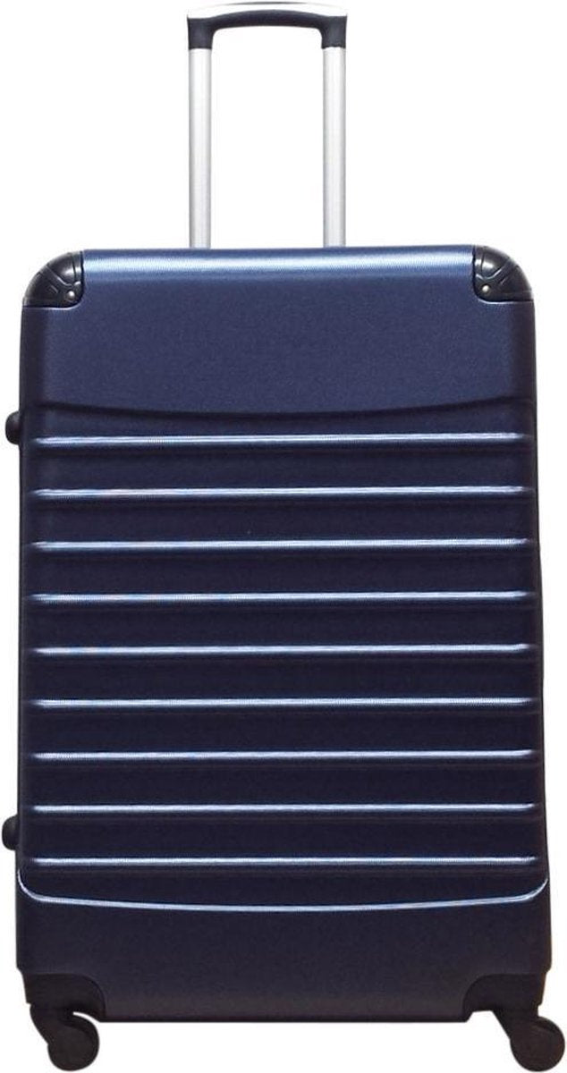 Praktisch donkerblauw hardcase kofferset (2 stuks), inclusief compacte S en ruime XL koffer. Optimale bagageoplossing.