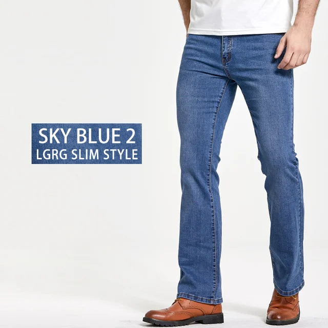 Moderne en comfortabele herenjeans Lucas, slim fit bootcut in donkerblauw of zwart voor elke dag.
