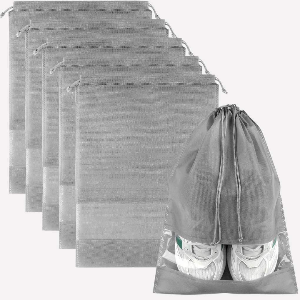 Praktische doorzichtige PE schoenentas organizer set; handig voor het scheiden van schoenen in je reistas of koffer.