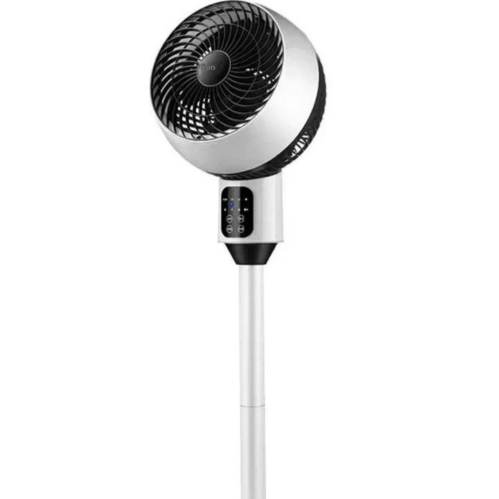 Compacte witte staande ventilator voor binnenruimtes