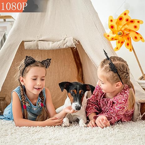 Compacte SecureView 1080P mini WiFi camera voor draadloze huisbeveiliging, met app-bediening.