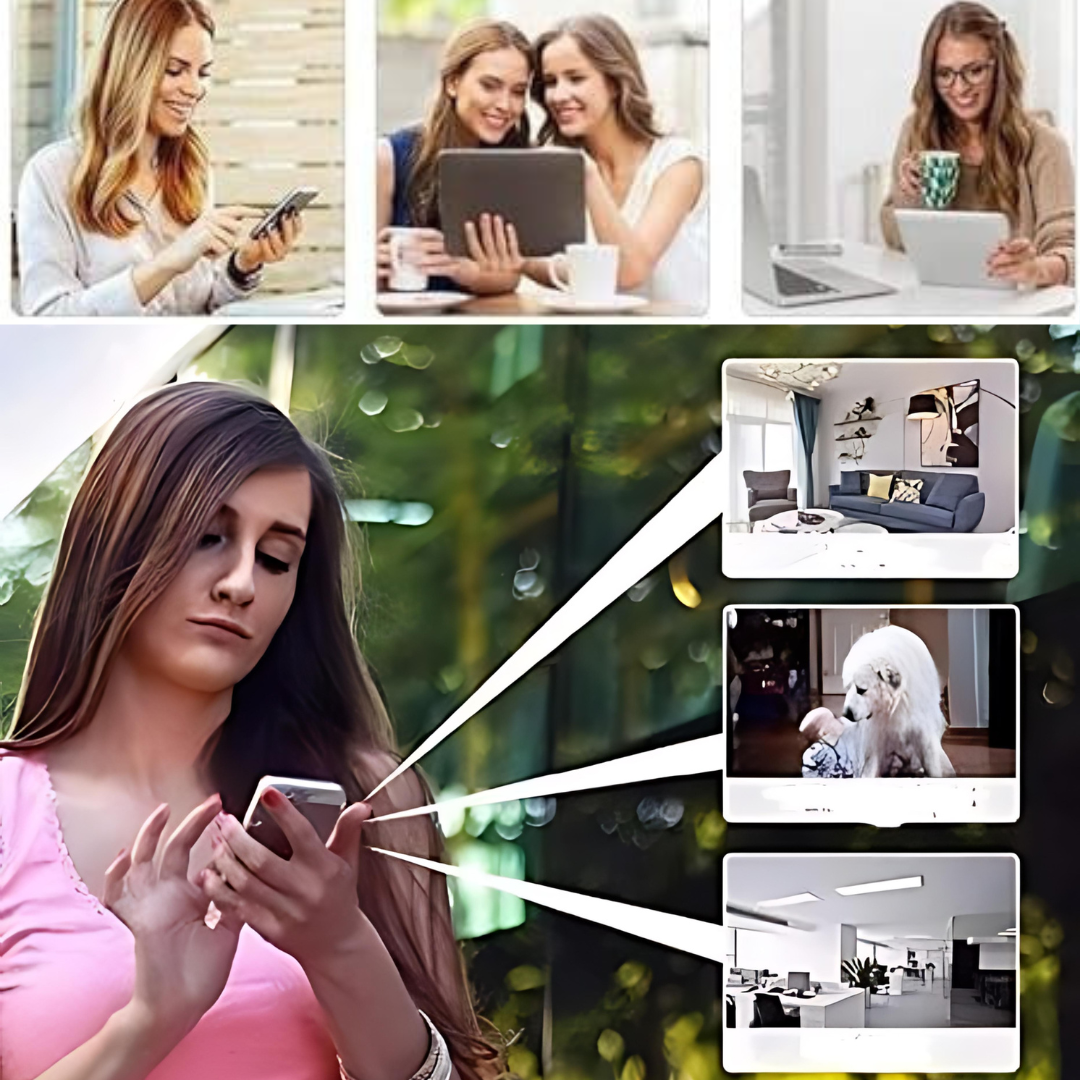 Elegante draadloze 1080P wifi bewakingscamera, discreet voor huisbeveiliging via slimme app.