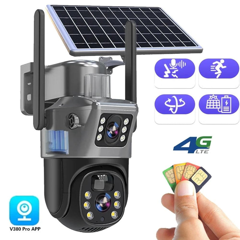 DualGuard 4K draadloze camera met zonnepaneel voor buitengebruik. Haarscherp 4K beeld en duurzaam.