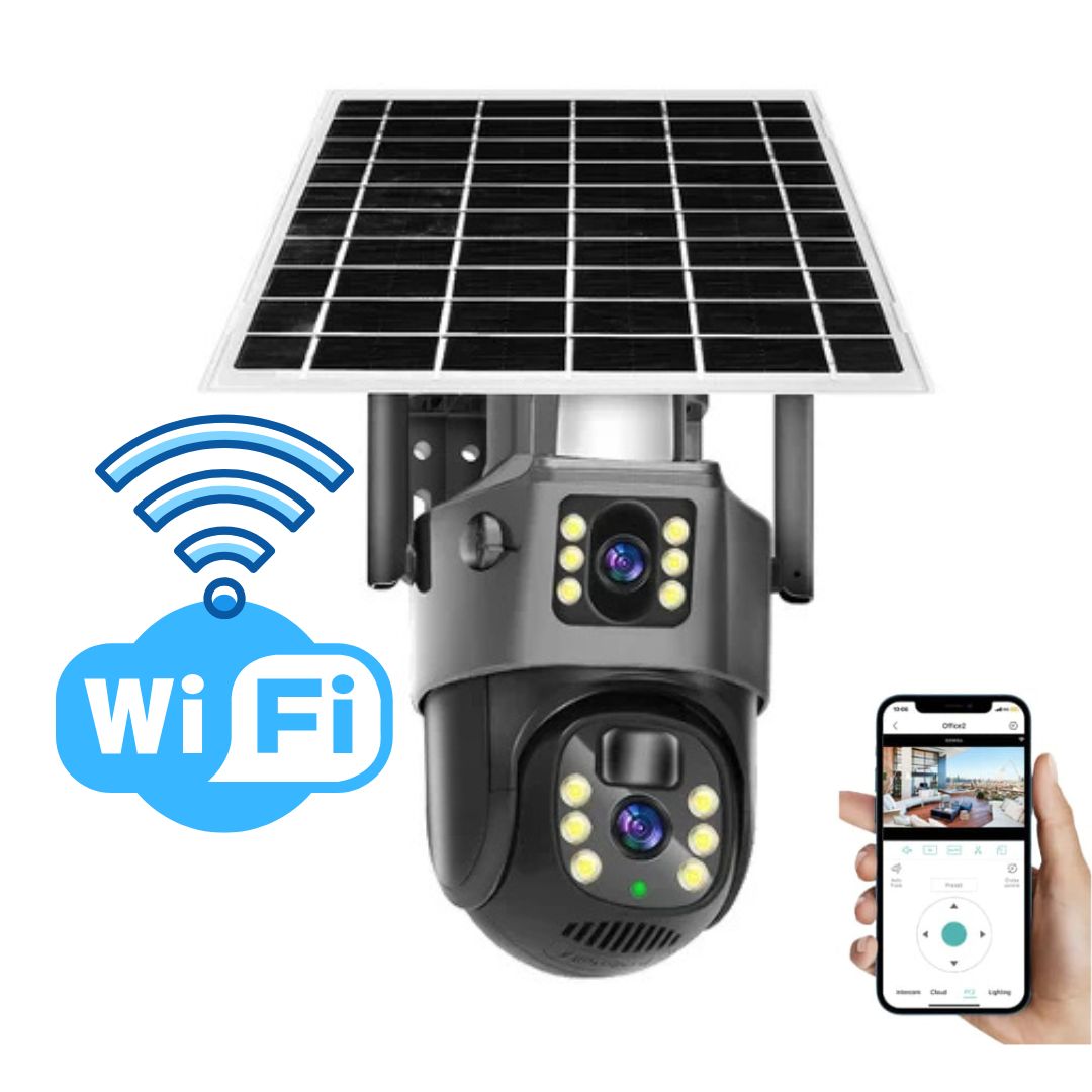 Buitencamera: draadloze 4K beveiligingscamera met zonnepaneel, voor effectieve bewegingsdetectie en bewaking.