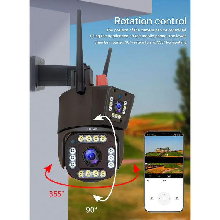 Flexibele 4K draadloze camera met zonnepaneel. Wifi/4G beveiligingscamera voor slimme en eenvoudige installatie.