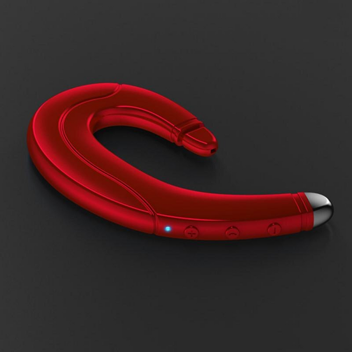 Innovatieve AeroVibe bluetooth headset met botgeleidingstechnologie. Comfortabel en lichtgewicht.