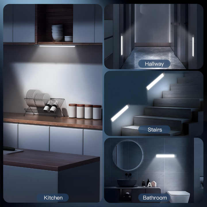 Compacte slimme onderkastlamp. Draadloze, oplaadbare LED met bewegingssensor voor automatische verlichting, dimbaar.