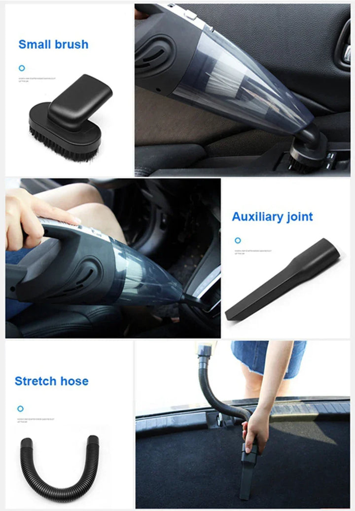 Draadloze PowerSuction stofzuiger reinigt auto-interieur van stof en huisdierhaar met gemak.