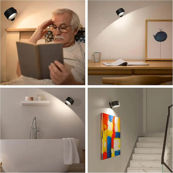 Sfeervolle draadloze LED wandlamp met afstandsbediening. Scandinavisch design voor warme, dimbare verlichting in huis.