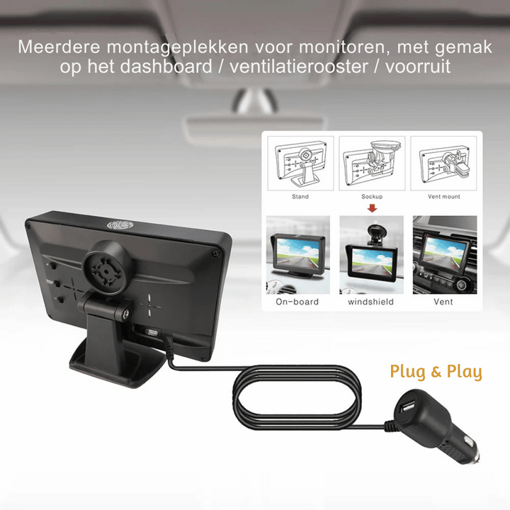 Auto parkeerhulp: draadloze HD achteruitrijcamera met zonne-energie. Ideaal voor eenvoudig en veilig achteruitrijden.