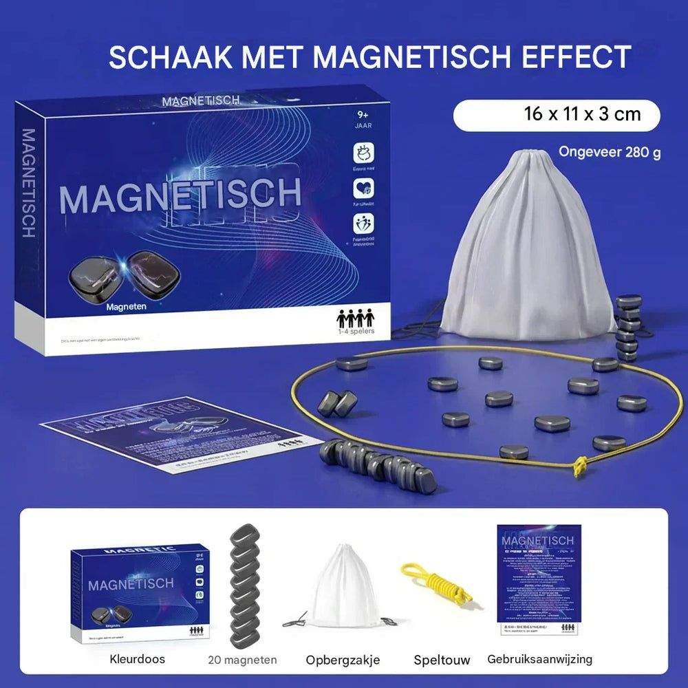 Compact educatief magnetisch schaakspel. Perfect gezinsspel voor kinderen & volwassenen om strategie te leren.