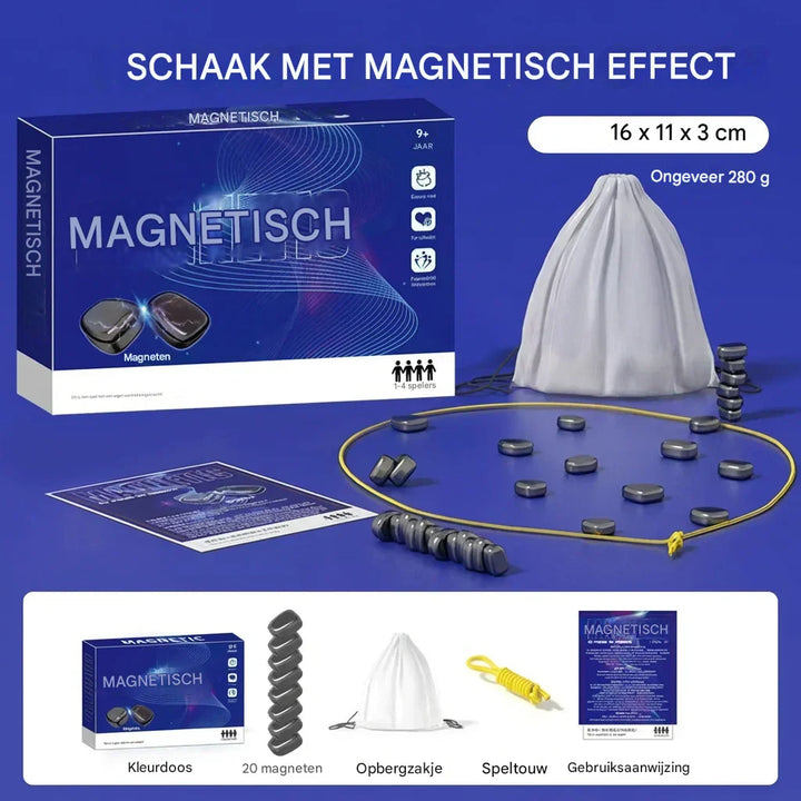 Compact educatief magnetisch schaakspel. Perfect gezinsspel voor kinderen & volwassenen om strategie te leren.