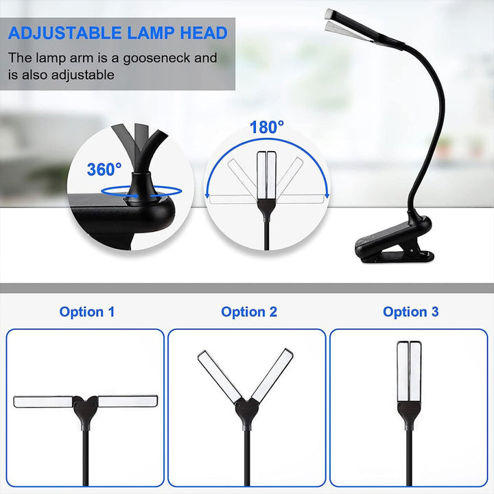 Ultra draagbaar USB boeklicht met clip, touch bediening, dimbaar en 3 lichtstanden voor onderweg.