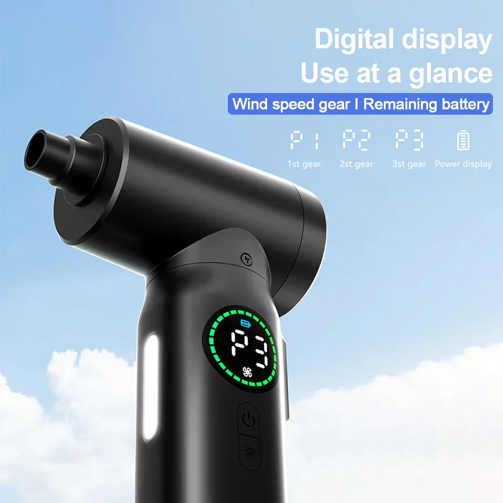 AirMaster draadloze persluchtstofzuiger met LED reinigt toetsenborden & elektronica nauwkeurig, 7500mAh.