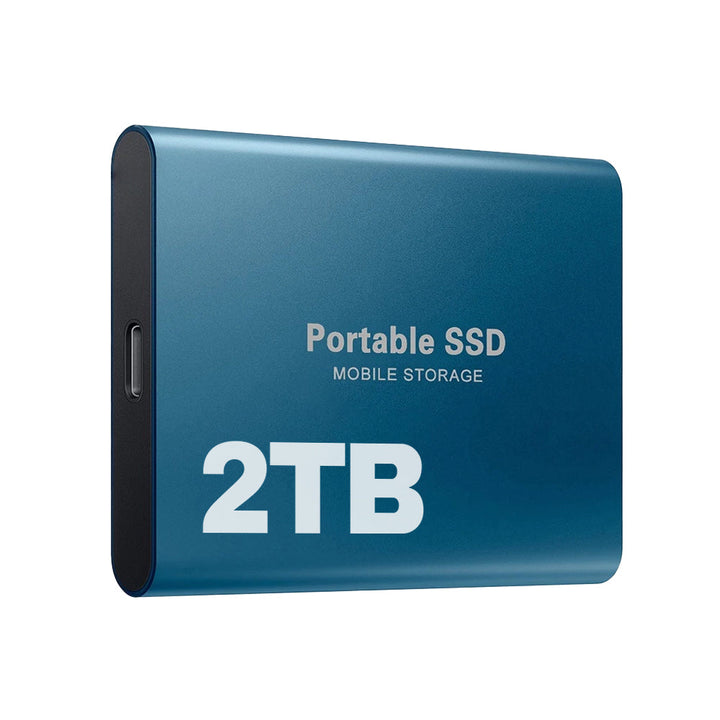 Robuuste draagbare 2TB externe SSD met USB-C. Betrouwbare snelle opslagoplossing voor bestanden.