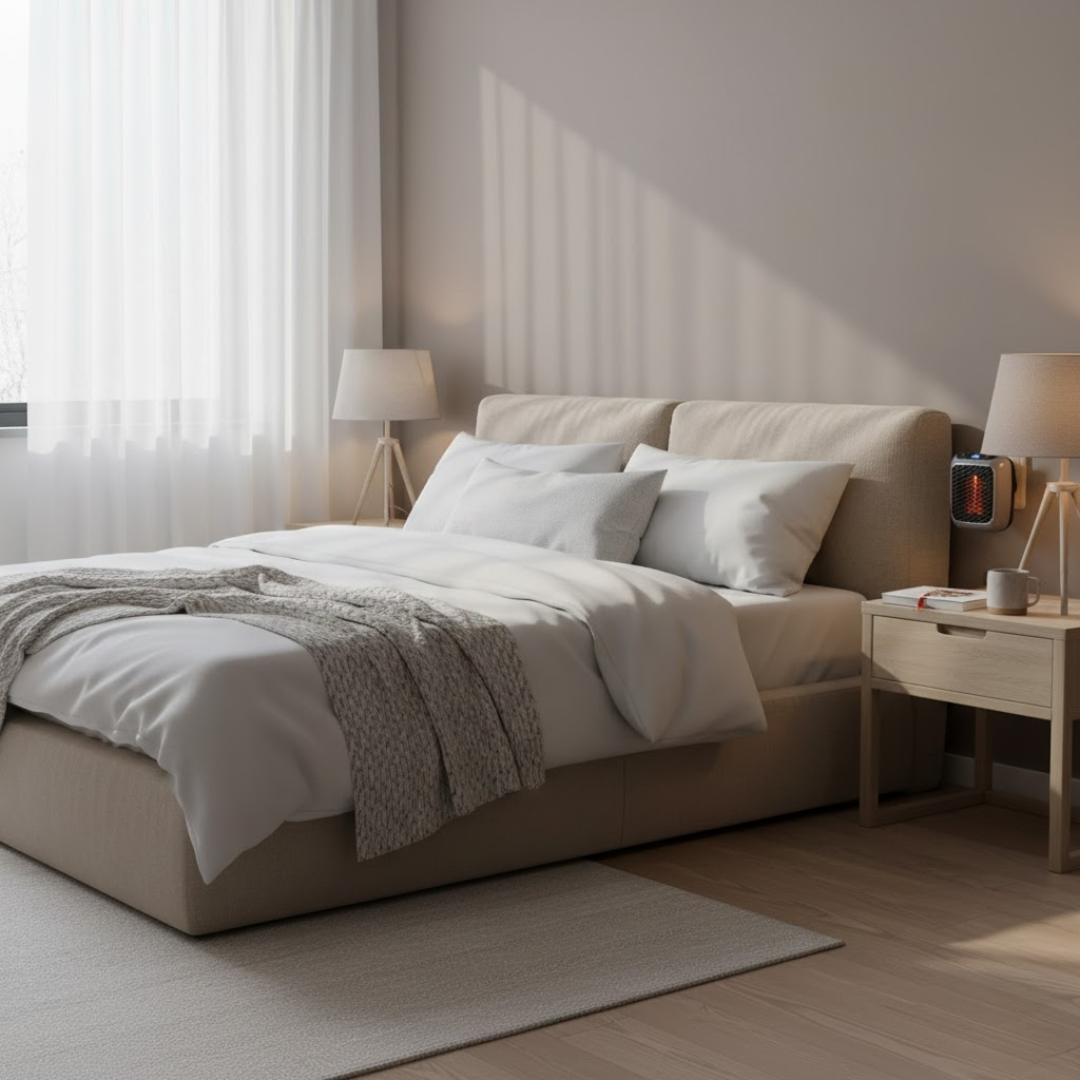 Moderne draagbare kachel met strak design, past perfect in elk interieur voor sfeervolle verwarming.