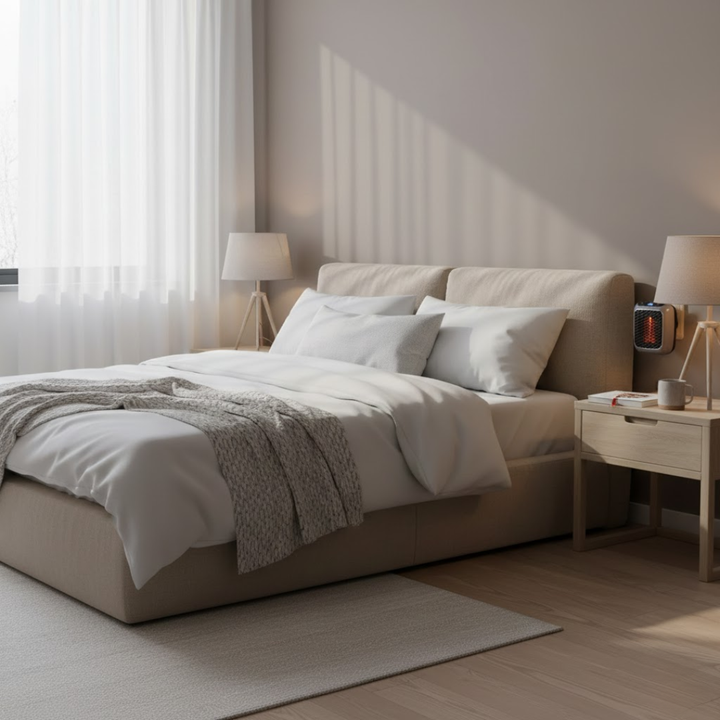 Moderne draagbare kachel met strak design, past perfect in elk interieur voor sfeervolle verwarming.