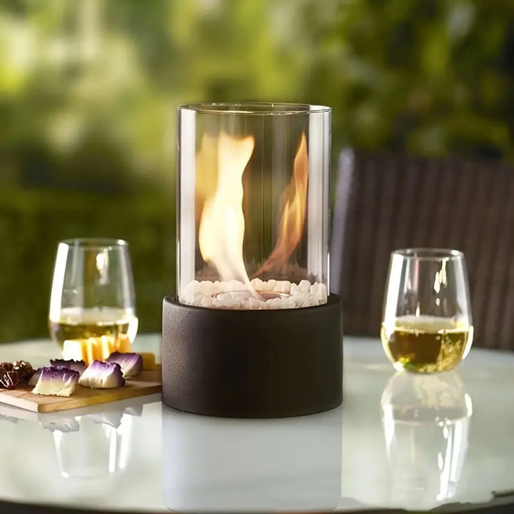 Compacte FireLuxe draagbare sfeerhaard; stijlvolle, rookvrije ethanol haard voor warmte en moderne decoratie.