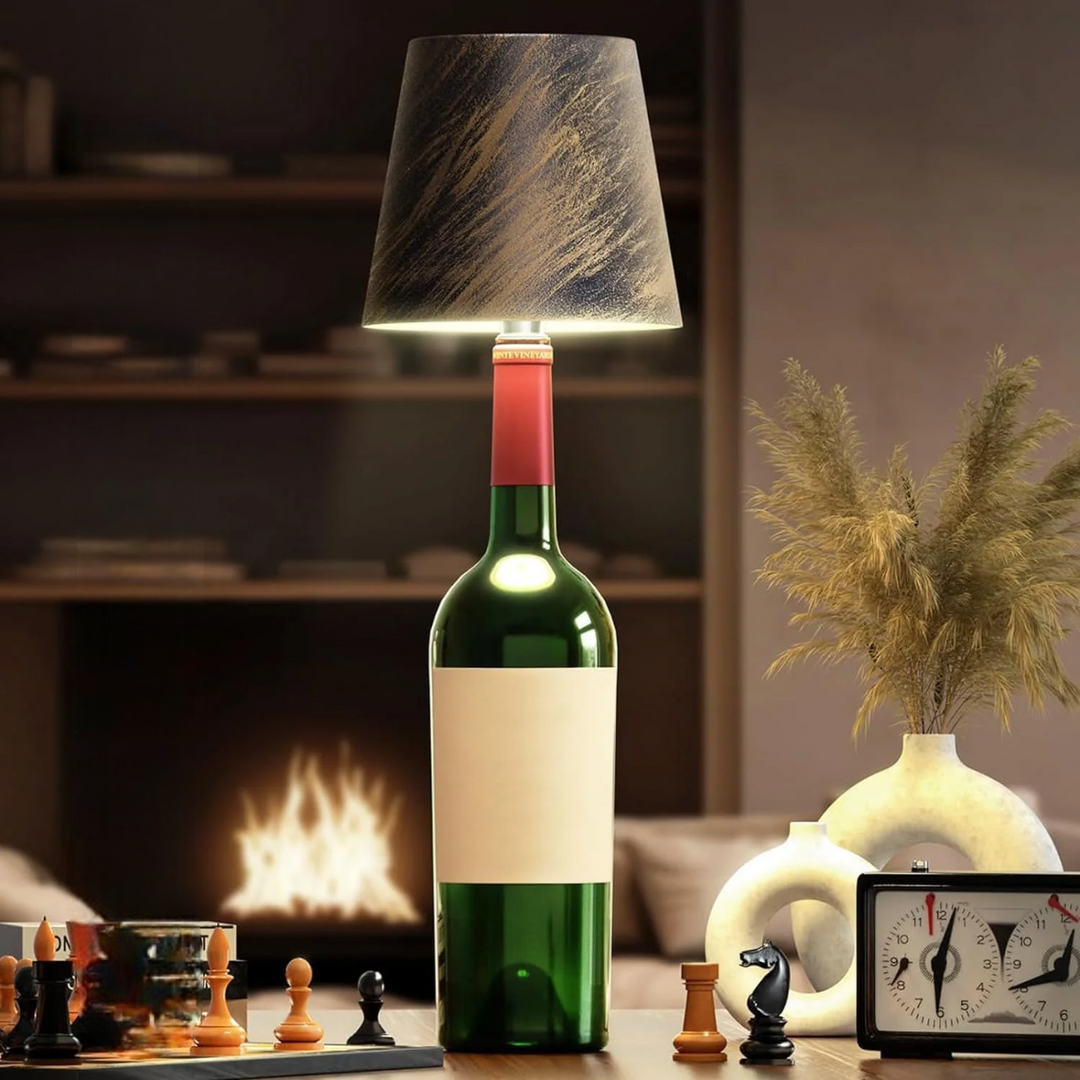 Draagbare LED fleslamp: dimbaar via touch, oplaadbaar, modern design voor veelzijdige sfeerverlichting.