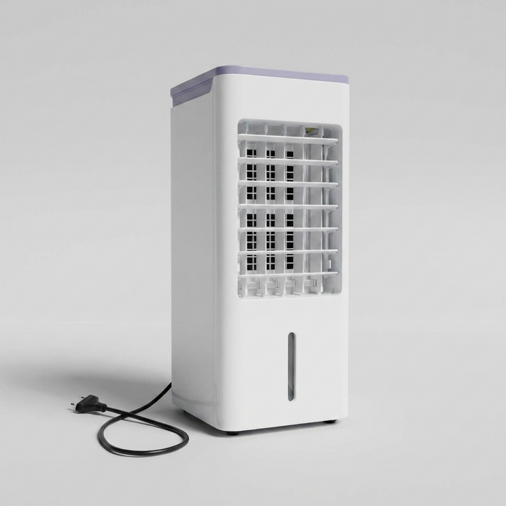 Compacte mobiele airco met strak design en stroomkabel