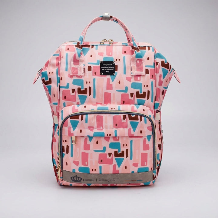 Stijlvolle polyester luiertas; houdt babybenodigdheden georganiseerd en binnen handbereik.