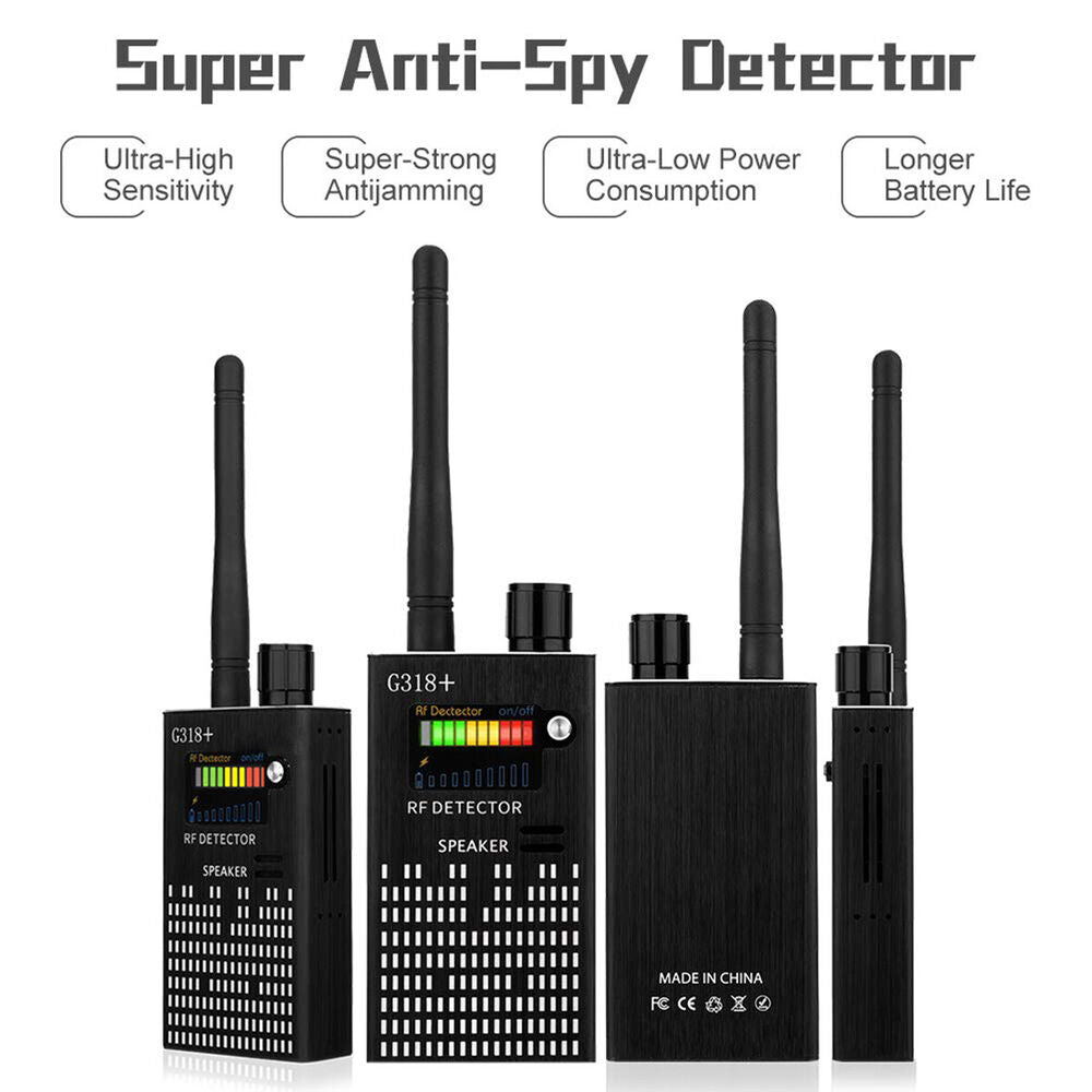 Veelzijdige draagbare detector voor RF signalen, verborgen camera's en privacybescherming.