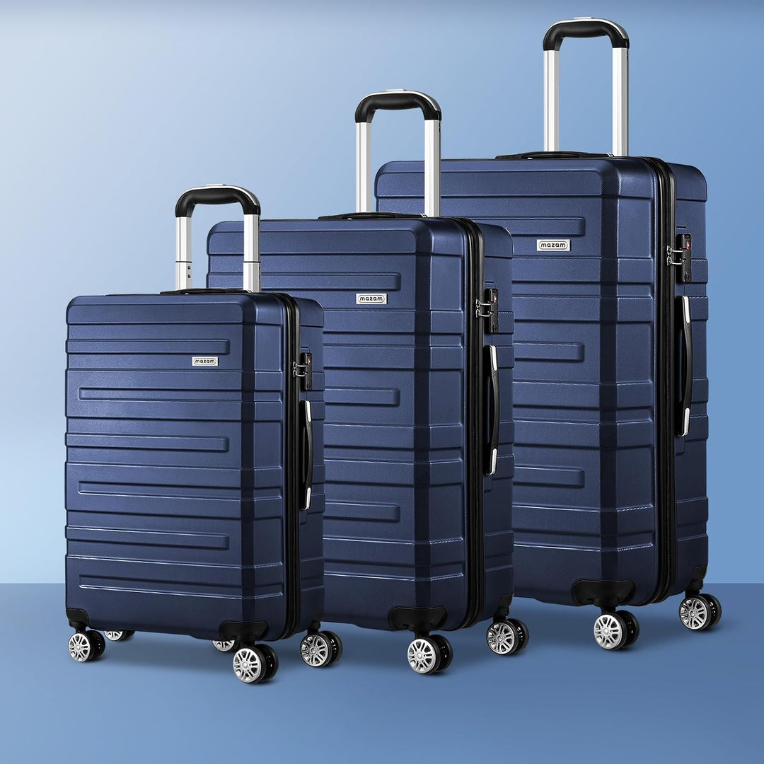 Compacte, middelgrote en grote hardschaal koffer met soepele spinner wielen.