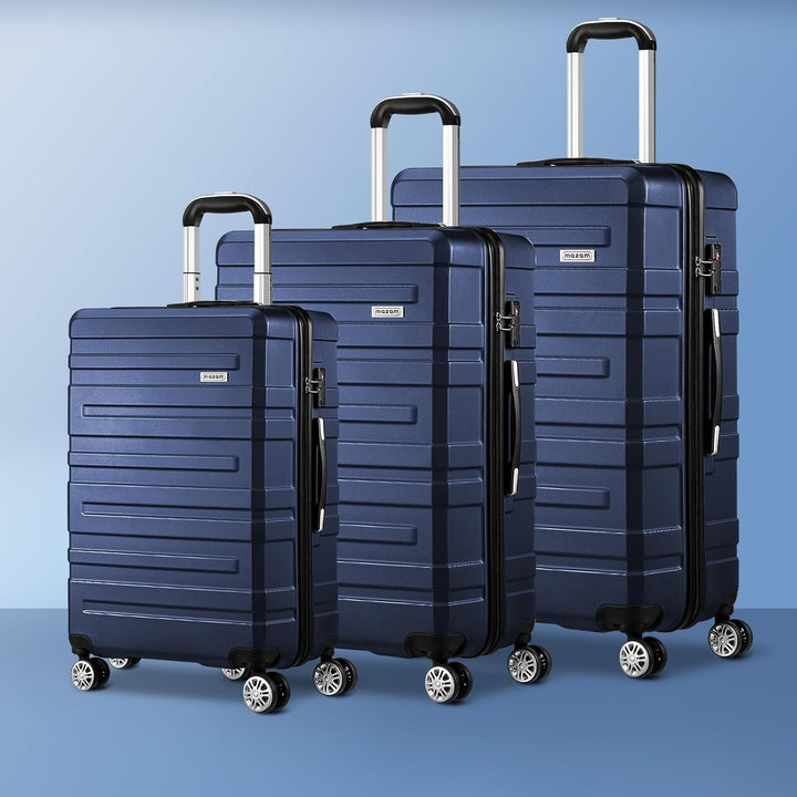 Compacte, middelgrote en grote hardschaal koffer met soepele spinner wielen.