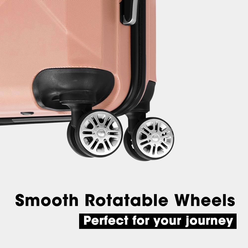 Praktische hardschaal koffers met flexibele spinner wielen en slimme binnenindeling.