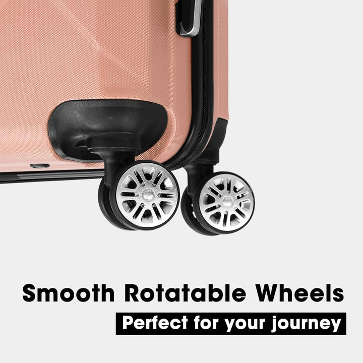 Praktische hardschaal koffers met flexibele spinner wielen en slimme binnenindeling.