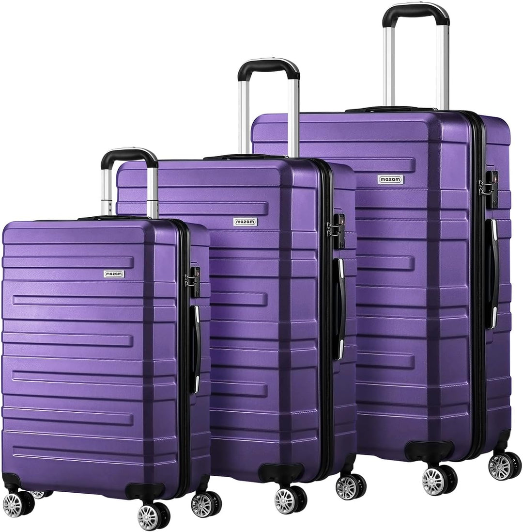 Duurzame reisbagage set: 3 hardschaal koffers met georganiseerd interieur en 360° spinner wielen.