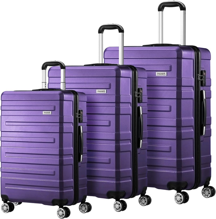 Duurzame reisbagage set: 3 hardschaal koffers met georganiseerd interieur en 360° spinner wielen.