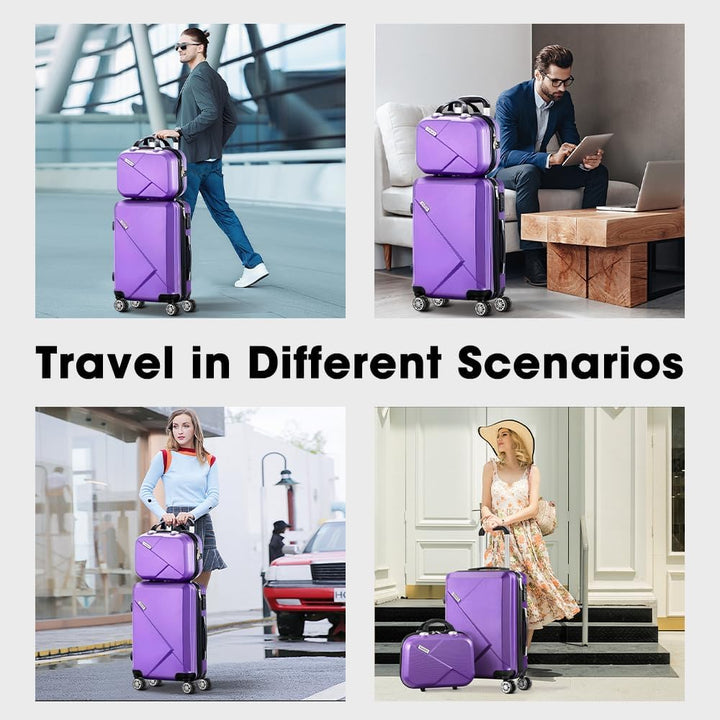 Complete hardschaal reisbagage set met TSA-slot en praktische indeling voor al je essentials.
