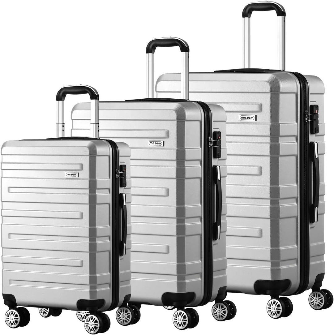 Efficiënte hardschaal kofferset met georganiseerde compartimenten en veilig TSA-slot.