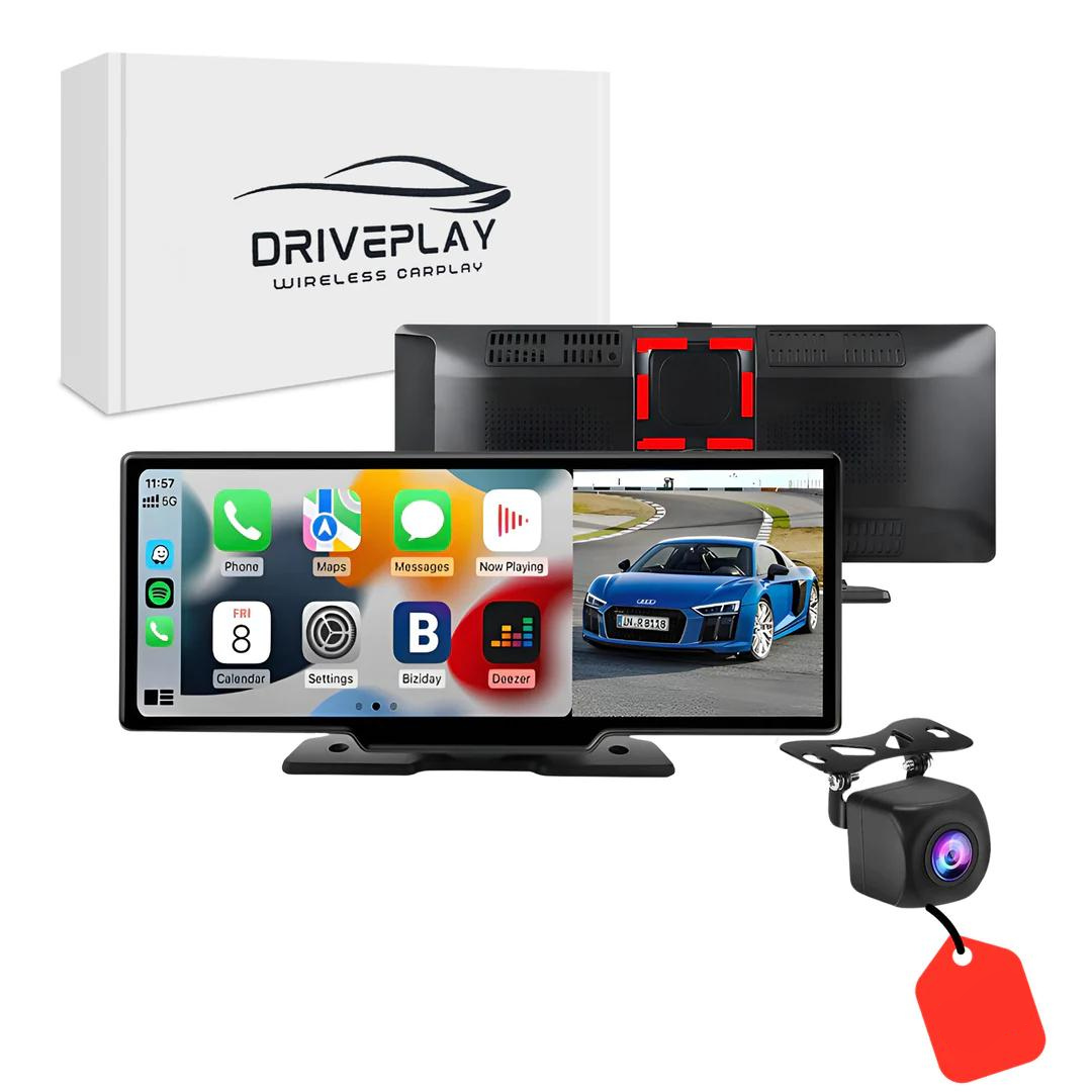 Draadloze DrivePlay adapter, Apple CarPlay & Android Auto op je autoscherm met touchscreen bediening.