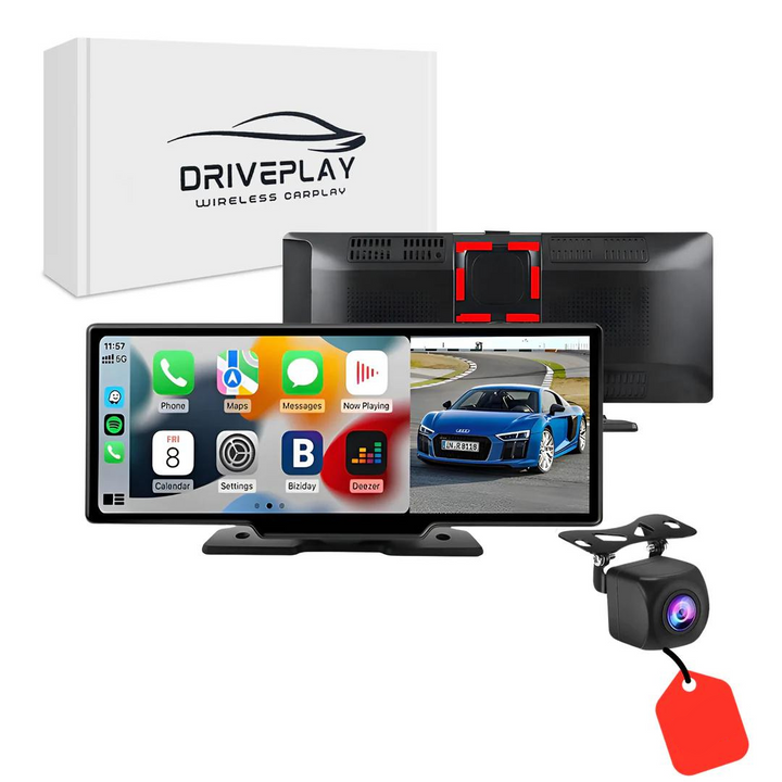 Draadloze DrivePlay adapter, Apple CarPlay & Android Auto op je autoscherm met touchscreen bediening.