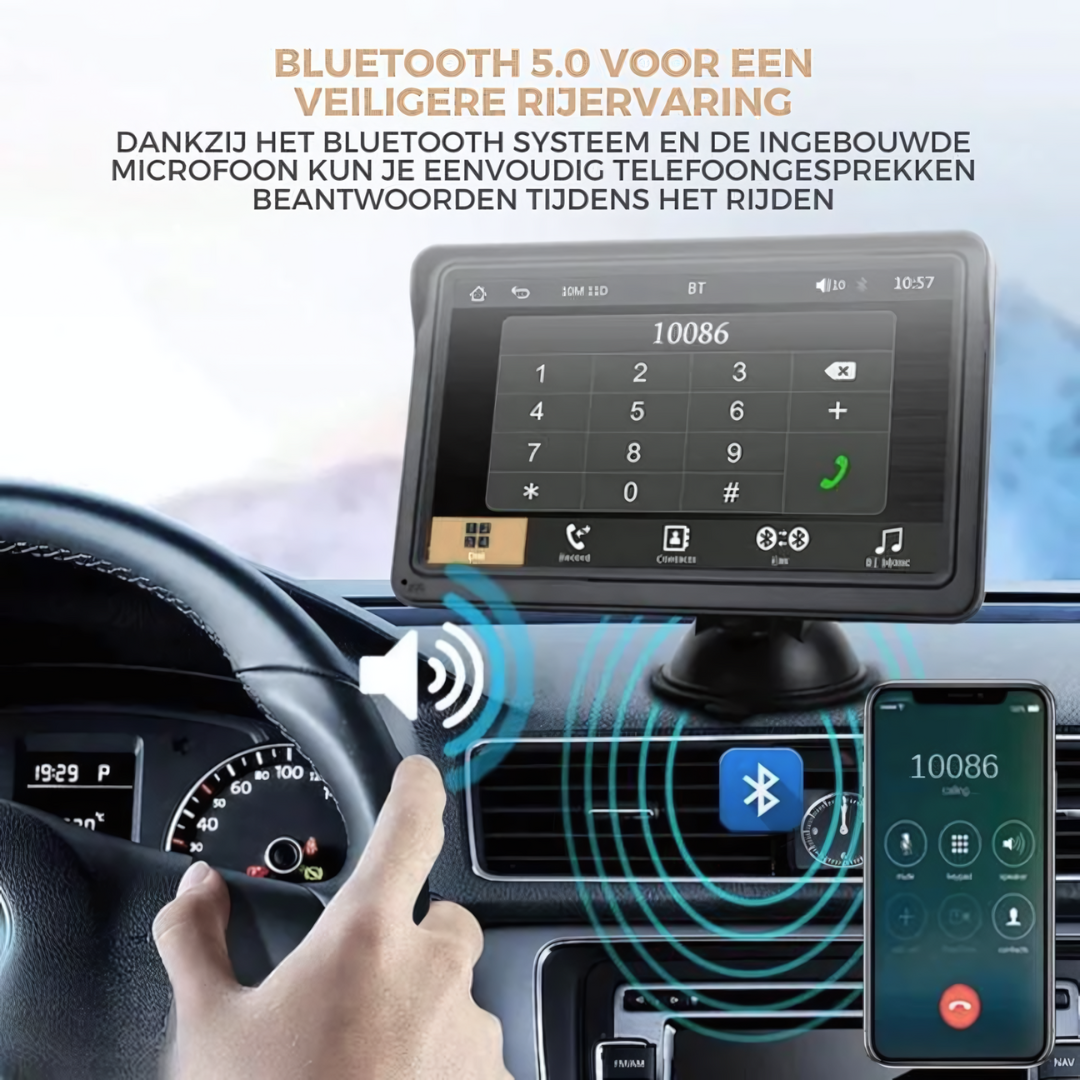 De DrivePlay auto adapter voegt Apple CarPlay & Android Auto toe; inclusief bluetooth en touchscreen support.
