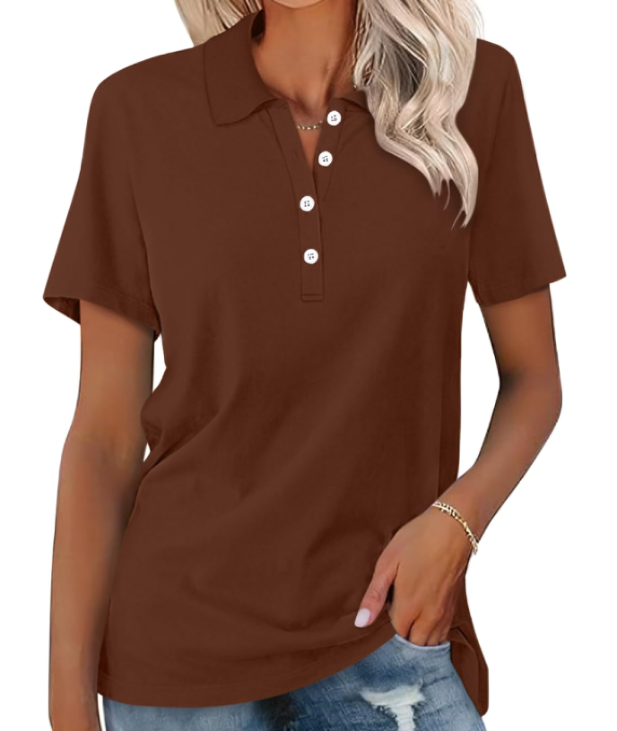 Comfortabel Dames Poloshirt Nova. Zachte duurzame top, ideaal voor warme lente- & zomerdagen.