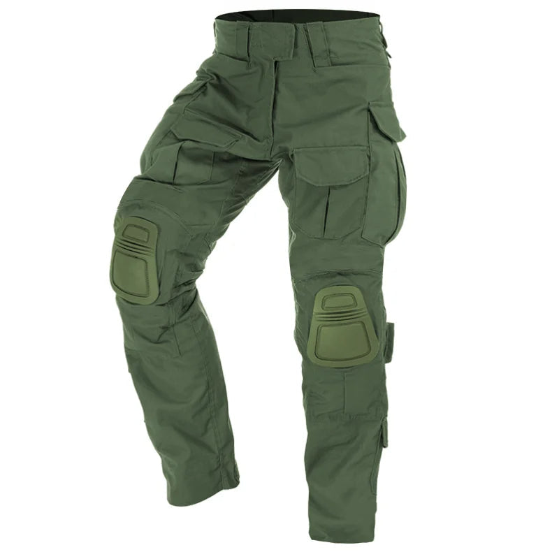 Robuuste werkbroek voor heren, met kniebescherming en veel zakken, perfect voor zwaar werk.
