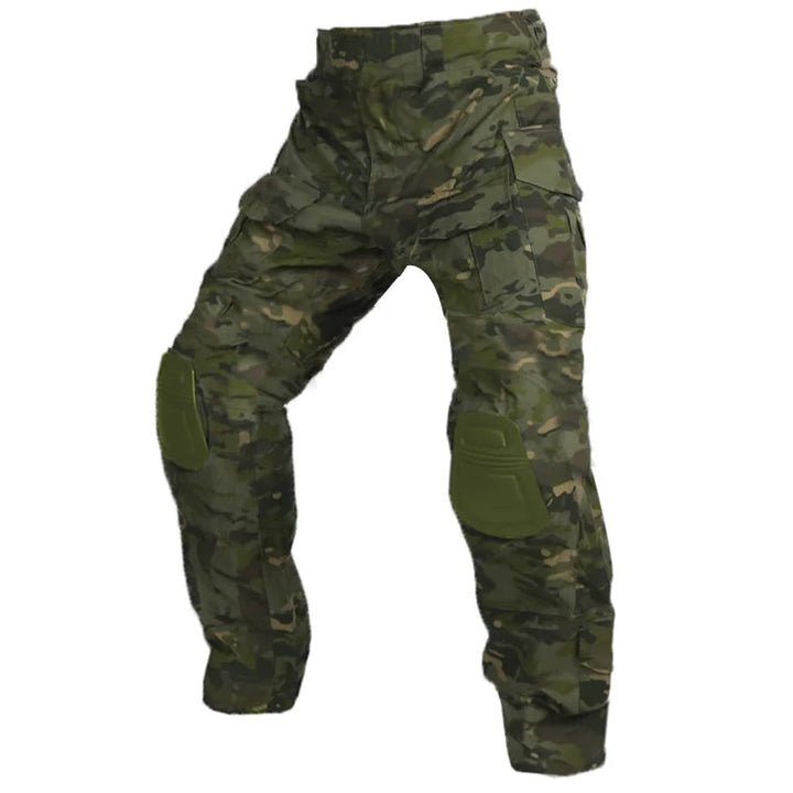 Veelzijdige heren cargobroek met kniebescherming, geschikt als werk-, outdoor- of tactische broek.