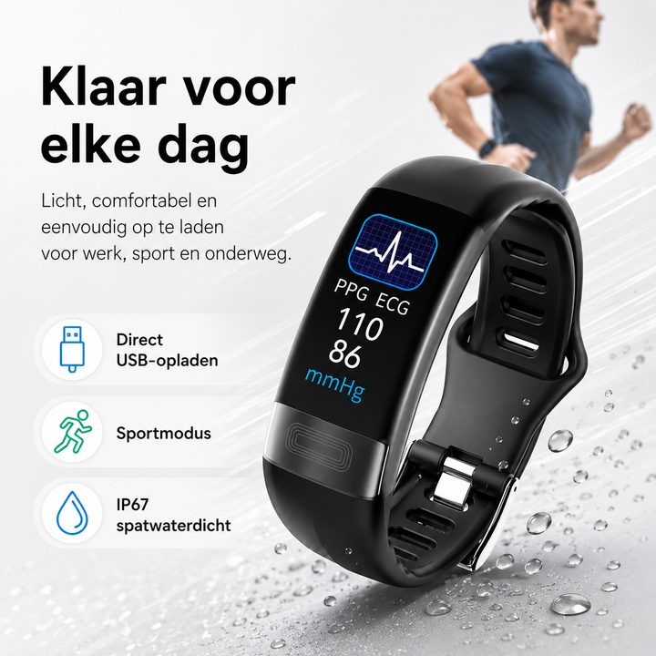 Comfortabele slaaptracker armband analyseert slaappatronen voor beter herstel en welzijn.