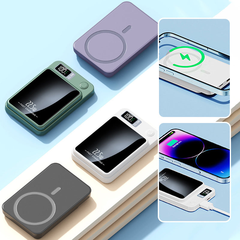 Modern design universele powerbank, ideaal voor snel opladen van mobiele apparaten tijdens reizen.