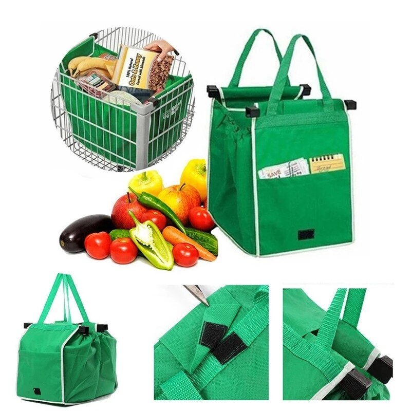 Close-up van de duurzame stof van de EcoCarry herbruikbare boodschappentas, ecologisch en stevig voor al je aankopen.
