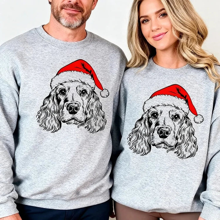 Feestelijke unisex kersttrui met gepersonaliseerd dierenportret. Comfortabel en stijlvol voor de feestdagen.