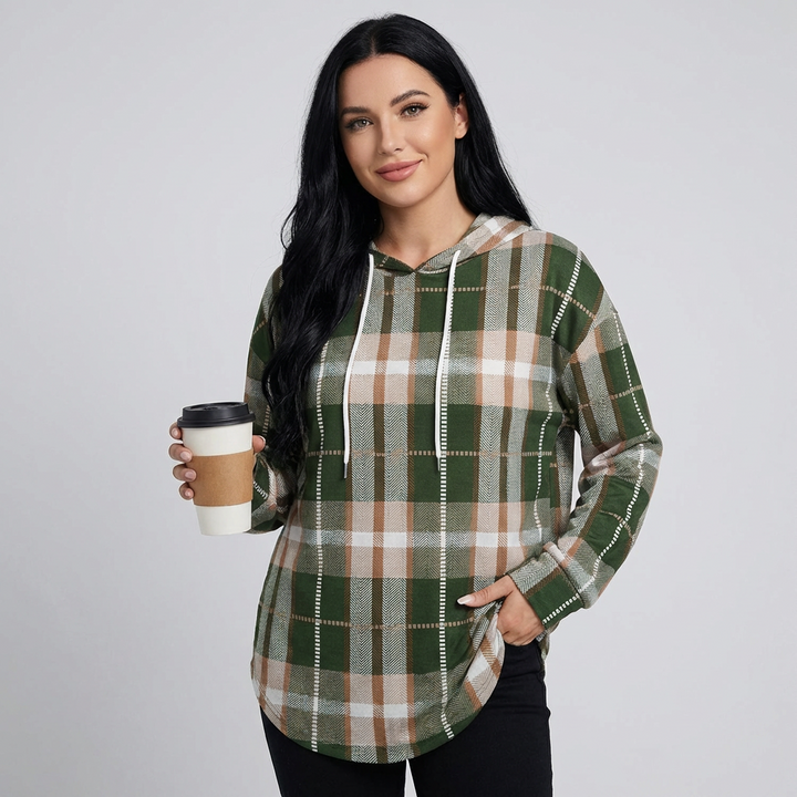 Effen dames sweatshirt met lange mouwen, comfortabel voor herfst en winter.