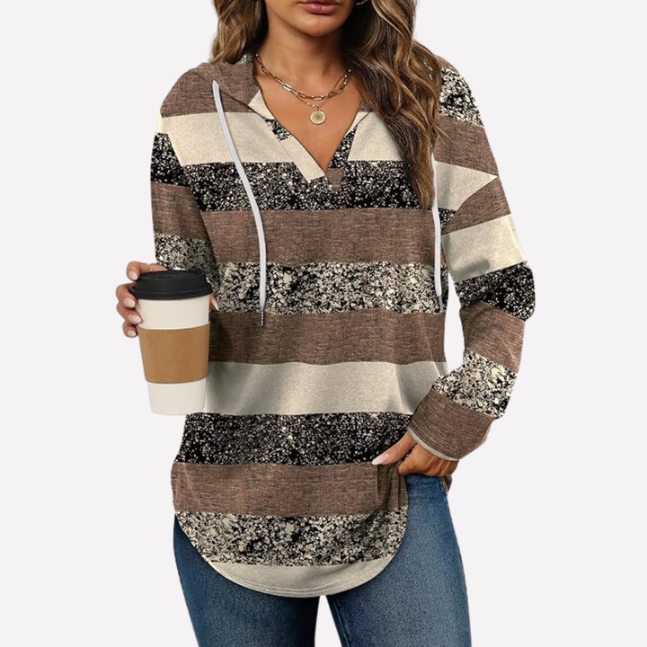 Trendy dames sweatshirt met lange mouwen en print, voor dagelijkse fashion.