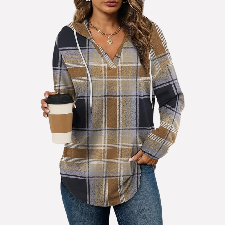 Casual dames sweatshirt met ronde hals, zacht en warm voor de winter.