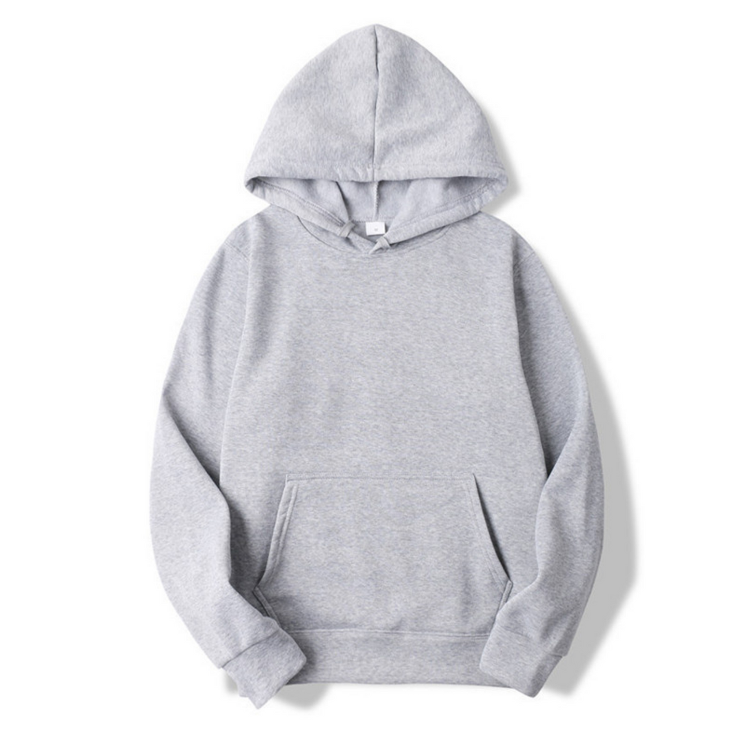 Effen herenhoodie met capuchon en buidelzak. Comfortabele casual trui, ideaal voor dagelijks gebruik.