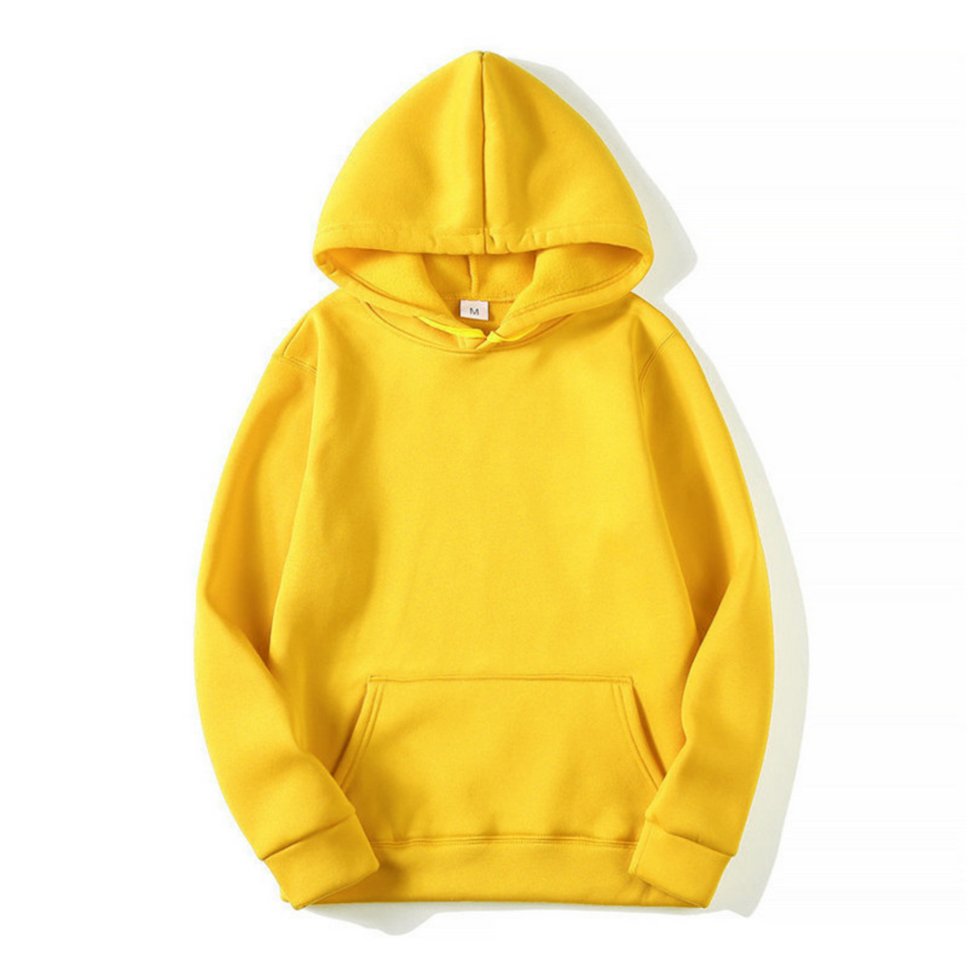 Moderne casual herenhoodie, effen en comfortabel. Trendy trui met capuchon en praktische buidelzak.