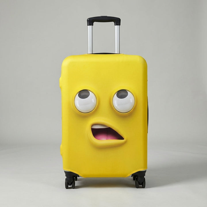 Beschermende elastische bagagehoes met unieke print voor zorgeloze vakantie reizen.